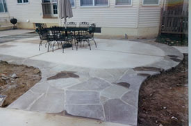 Concrete patio installation