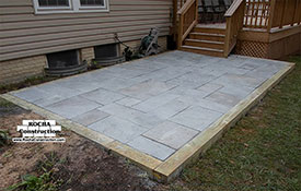 Pennsylvania flagstone patio on stone dust base