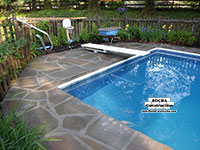 Stone Pool Deck Installation
