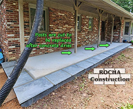 Concrete and Stone Porch Installation