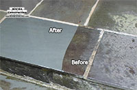 Before and after pressure washing