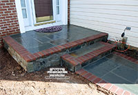 Brick and stone porch and steps in Silver Spring Maryland