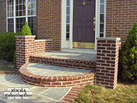 Brick and stone step installation