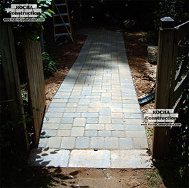 Irregular flagstone walkway installation