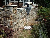 Patio Stone Wall Installation