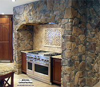 Stone Wall Outdoor Kitchen