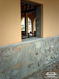 Restaurant Stone Wall Installation
